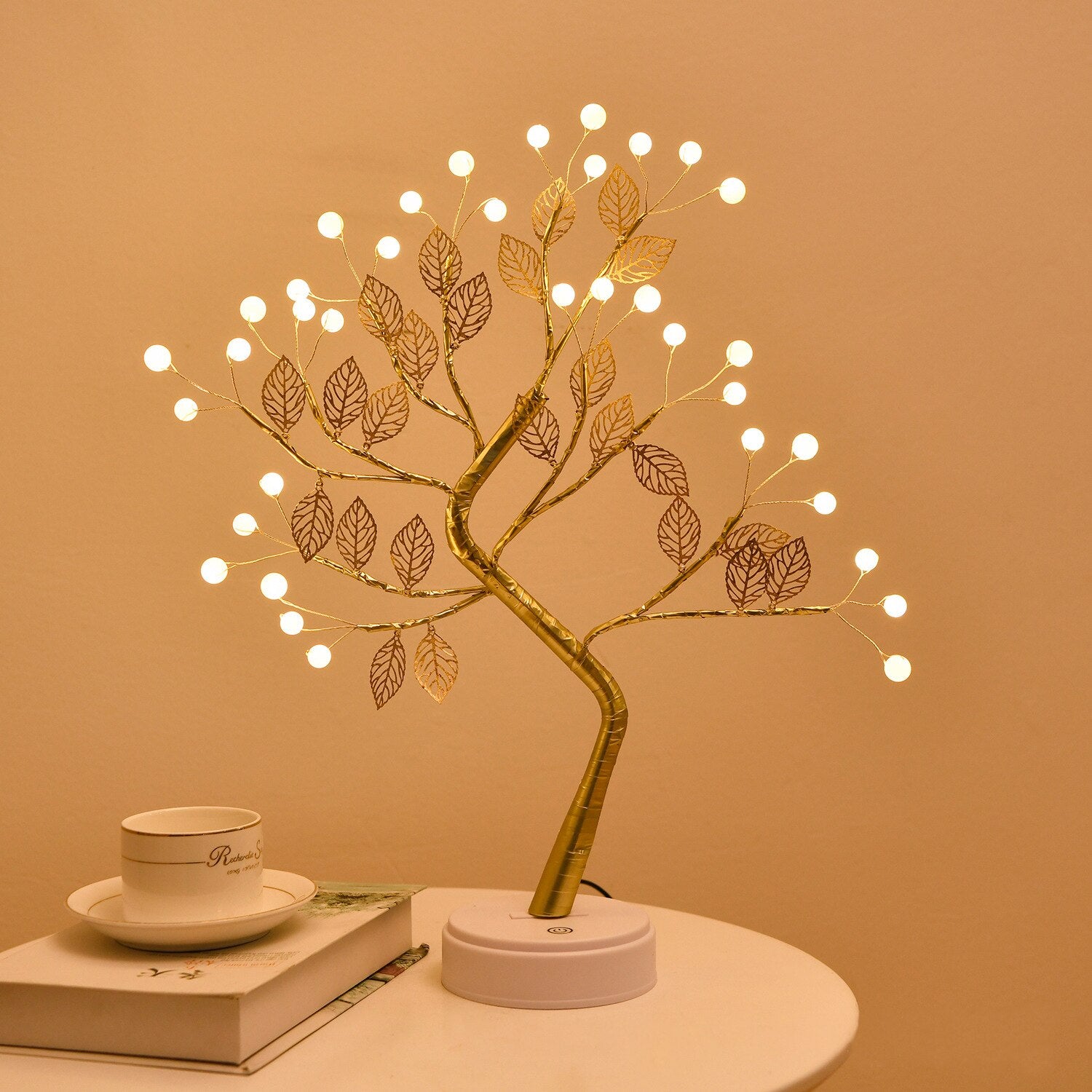 "Decorative LED Tabletop Tree Lamp - Versatile Lighting Solution for Bedroom, Home, and Parties - USB or AA Battery Powered"