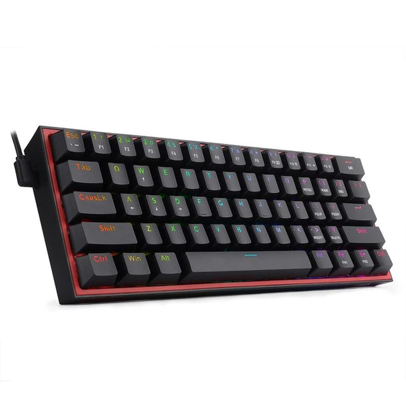 Fizz K617 RGB USB Mini Mechanical Gaming Wired Keyboard Red Switch 61 Key Gamer for Computer PC Laptop Detachable Cable