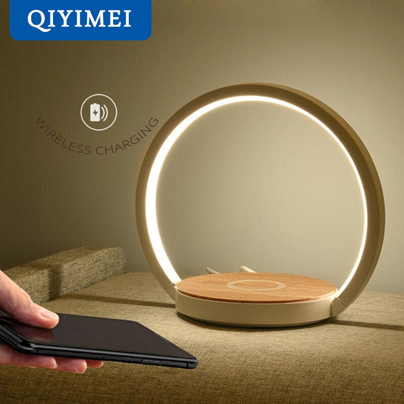 Modern Table Lamps for Bedroom Study Reading Lights Bedside Eye Protect Touch Dimming Lighting Luminaria Phone Wireless Charging